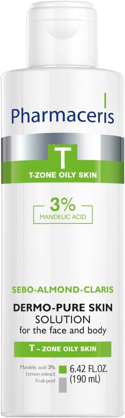 Face & Body Breakout Solution - 3% Mandelic Acid Helps Clarify Blemish & Acne Prone Skin, Face, Back & Chest Pimples Exfoliating & Clearing Treatment, SEBO-ALMOND-CLARIS, 6.42 fl oz-VeraVaultWomen