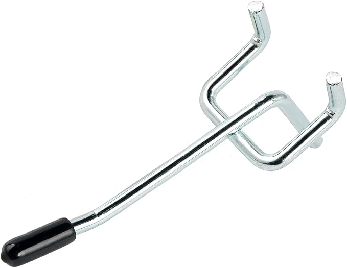 2 Inch 50-Pack,Sturdy and Durable L Shape Galvanized Metal suitbale for 1/4 and 1/8 Pegboard Hooks with Rubber Tipped,Pegboard Hooks for Garage,Office,Kitchen,Store(Silver)