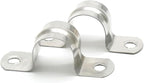 20 Pack 1-9/16 Inch 40mm U Bracket Rigid Pipe Strap Clamp, Two Hole Strap U Tube Pipe Conduit Clamp Clip for Pipe Fixing
