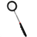 1 Pcs Telescoping Inspection Mirror Mechanics Automotive Tool with Long Handle Extendable Mirror on a Stick for Technicians Mechanics Contractors Checking Observation(Black,Round with Light)