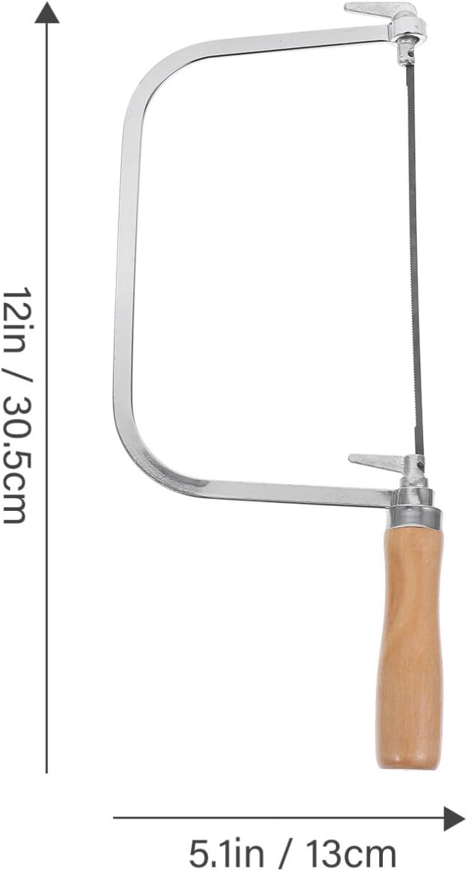 1 Set Woodworking Coping Saw U-Shaped Saw Mini Hand Coping Frame Small Carving Japanese Hand for Wood Board Plastic and Metal Cutting (With 4Pcs Replacement Blades)