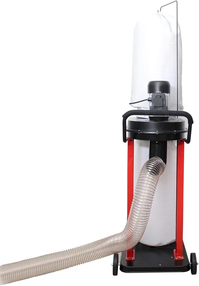 BUCKTOOL 1.2 HP Auto Start 750CFM Dust Collector with 3 Dust Collection Bag, 5.4 Cubic Bag Capacity and 5 PCS Reducer for Woodworking