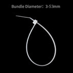 XINGO 100PCS Heavy Duty Cable Zip Ties, Premium Nylon, 50 Pound Tensile Strength, White, 8 Inch