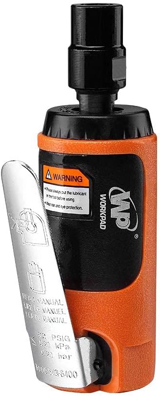 WORKPAD Mini Air Straight Die Grinder with 10-Pieces Air Die Grinder Stone Set，25000 RPM, Mini Pneumatic Tools, Equipped with 1/4-inch, 1/8-inch collets and 2 wrenches