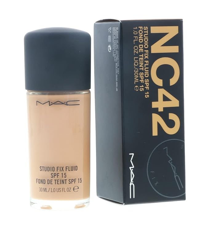 MAC Studio Fix Fluid Foundation SPF5, NC42, 1 Count, 1 Ounce-VeraVaultWomen