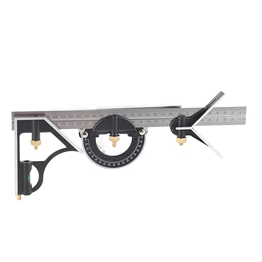 Combination Square,12 Inch Combination Square Angle Ruler, Stainless Steel Adjustable Angle Square, 90 Degree Right Angle Ruler