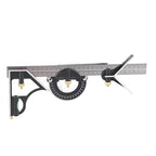 Combination Square,12 Inch Combination Square Angle Ruler, Stainless Steel Adjustable Angle Square, 90 Degree Right Angle Ruler