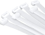 26 inch White Zip Ties Heavy Duty 11 PCS, 440 LBS Ultra Exclusive Strong Plastic Wire Ties, Large Cable Ties Extra Long Tie Wraps, Indoor and Outdoor UV Resistant