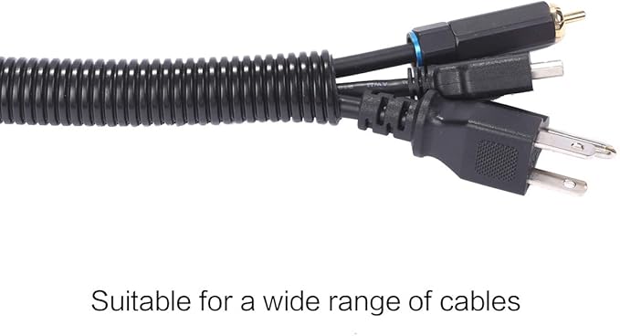 Alex Tech 50ft - 3/8 inch Split Wire Loom Tubing - Black