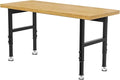 60” Adjustable Work Bench, Heavy Duty Work Table for Workshop, Garage, 3000 Lbs Capacity