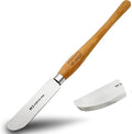 1.5 inch Left Side Curved Scraper, M2 Cryo High Speed Steel Wood Turning Tools with Beech Wood Handle