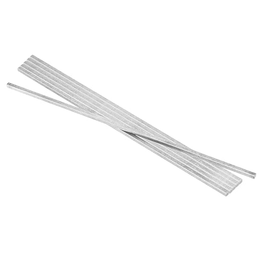 uxcell 6 Pcs Square Steel Key Stock, 3/16" x 3/16" x 12" Cold-Drawn 45# Steel Bars Precision Key Stock for Gearbox Coupling, Silver Tone