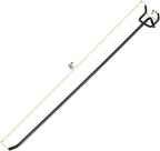 HARFINGTON 10pcs Pegboard Shelving Hooks 12" Stainless Steel Peg Board Display Hook Hanging Holders Wall Mount Organize Tools for Workbench Garage Kitchen Store, Black