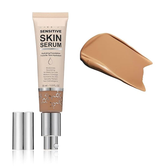 MAEPEOR Hydrating Foundation 6 Colors Full Coverage Liquid Foundation Naturally Mattle Oil-Control Foundation for All Skin Tone (04 Sand)-VeraVaultWomen