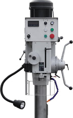 KAKA INDUSTRIAL Geared Head Drill Press, 2.2kW 220V 1-Phase,DP-40 Powerfeed and Auto Downfeed, 1.57 inch(40mm) Max Drilling, MT4 Taper, Digital RPM/DRO, Cast Iron Benchtop