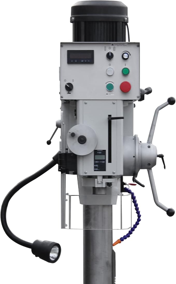 KAKA INDUSTRIAL Geared Head Drill Press, 2.2kW 220V 1-Phase,DP-40 Powerfeed and Auto Downfeed, 1.57 inch(40mm) Max Drilling, MT4 Taper, Digital RPM/DRO, Cast Iron Benchtop