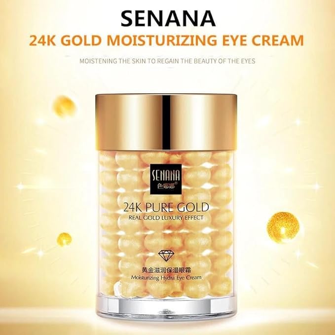 24K Gold Eye Cream For Deep Hydrating, Anti-Aging Gold Eye Cream For Dark Circles And Puffiness,Moisturizing Lightenex Gold Cream Lifting Eye SENANA (1 PACK)-VeraVaultWomen