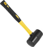 3 PCS 16 OZ Black Rubber Mallet Hammer, Rubber Mallet with Non Slip Handle for Camping, Woodworking and Flooring