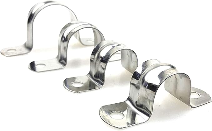 30 Pcs 1-1/2inch Rigid Pipe Strap,Two Hole Stainless Steel Strap U Bracket, Widened Tube Strap Tension Clip Assortment Kit Heavy Duty Pipe Clamp for Pipe Fixing（50mm）