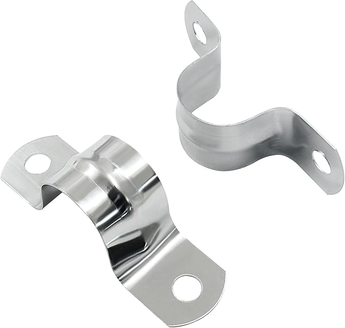 Hordion 30Pcs 3/4" Two Hole Strap U Bracket, M20 Rigid Pipe Strap Stainless Steel Conduit Clamp for Fixing Pipe