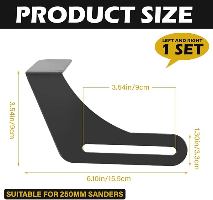 2 Pcs Bench Grinder Protective Tool Rest 9.84 Inches Steel Bracket Tool Part Set for Bench Grinder Polisher, Black