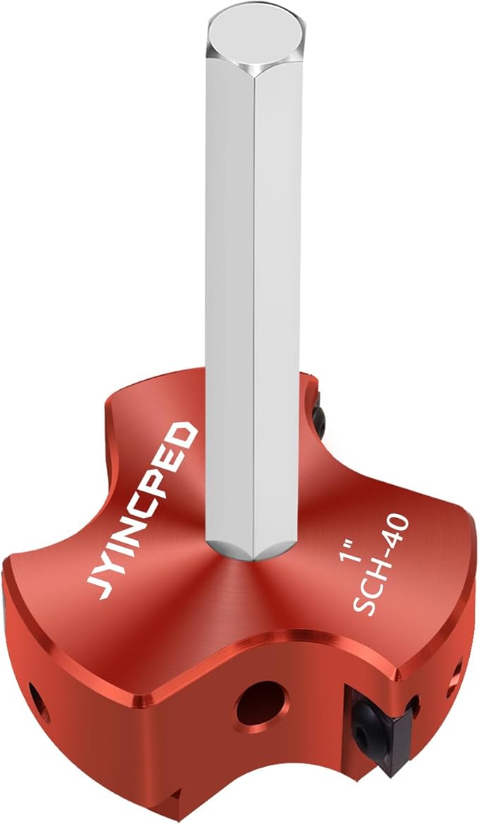 1 Inch PVC Pipe Reamer with Triple Blade, PVC Socket Saver Fitting Saver with 1/4-Inch Hex Shaft, Plastic Pipe Fitting Reamer Plumbing Tool for Sch.40 CPVC ABS Socket Hub,Fit Standard 1/2" Drills