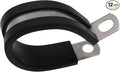 1" Cable Clamp Stainless Steel Rubber Cushioned Insulated Metal Clamp, Tube Holder for Tube, Pipe or Wire Cord Installation (12 Pack)
