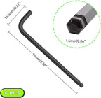 1.5mm Extra Long Arm Ball End Hex Key Set, 6pcs L-Shaped Allen Wrenches, CR-V Steel, Black Oxide Finish, High Torque Repairing Tool for Furniture, Bike, Equipment Maintenance