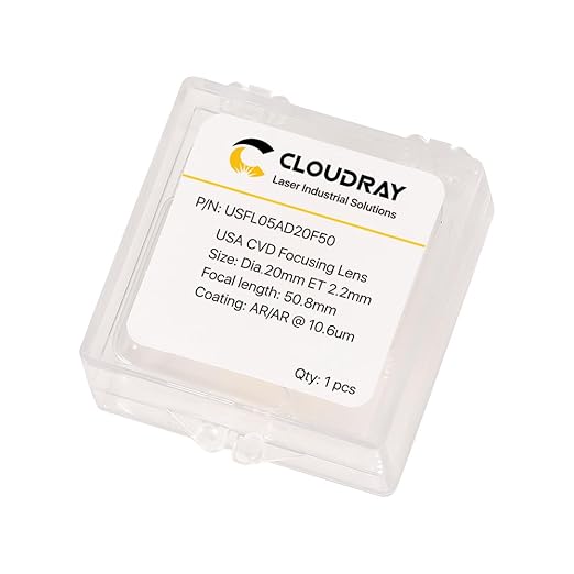 Cloudray CO2 Laser Lens 12mm Laser Mirror CO2 Laser Focal Lens CO2 Focus Lens,CVD ZnSe for CO2 Laser Engraving Cutting Machine,Laser Cutter 40W-200W,Dia 12mm FL38.1mm