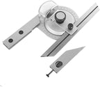 Universal Bevel Protractor, 360° Steel Angle Finder Measuring Ruler W/Magnifying Glass Angle Measuring Protractor