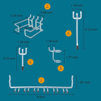 1/4 inch Extra Thick Pegboard Accessories Kit,Only Suitable for 1/4" Pegboard Board,Includes Three Baskets and Multiple Types of Pegboard Hooks,Metal Hooks for Hanging Storage(Black Baskets)