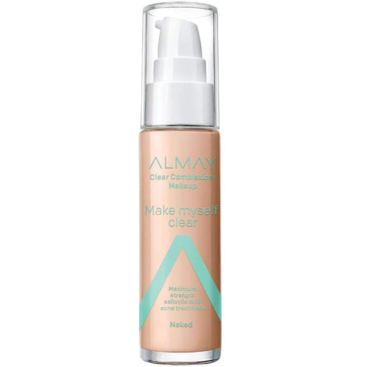 Almay Foundation, Acne Face Makeup with Salicylic Acid, Face Makeup with Skincare Ingredients, Matte Finish, Hypoallergenic, Cruelty Free, Dermatologist Tested Foundation, 300 Naked, 1 Oz-VeraVaultWomen