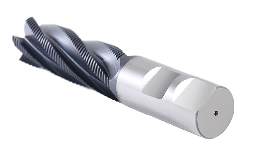 Accusize Industrial Tools 1'' Fine Tooth M42 8% Cobalt Tialn Roughing End Mill, 1'' Shk Dia, 3'' Flute Length, 5-1/2'' Oal, 5 Flute, 1104-0031