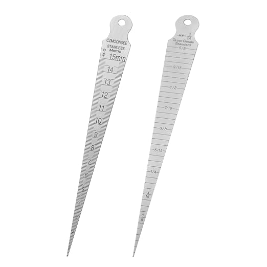 1-15mm Stainless Steel Double Sided Welding Taper Gauge Measuring Instrument Feeler Gauge Depth Gauge Aperture Ruler Inch&Metric Measuring Tool（1PCS）