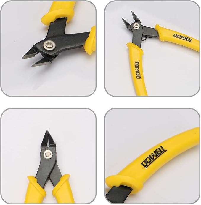 DOWELL Micro Cutter Flush Cutter Electronics Soft Wire Cutters Professional Cutting Copper And Aluminum Wire Cables (3PC)