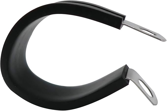 1.25" Cable Clamp Stainless Steel Rubber Cushioned Insulated Metal Clamp, Tube Holder for Tube, Pipe or Wire Cord Installation (12 Pack)