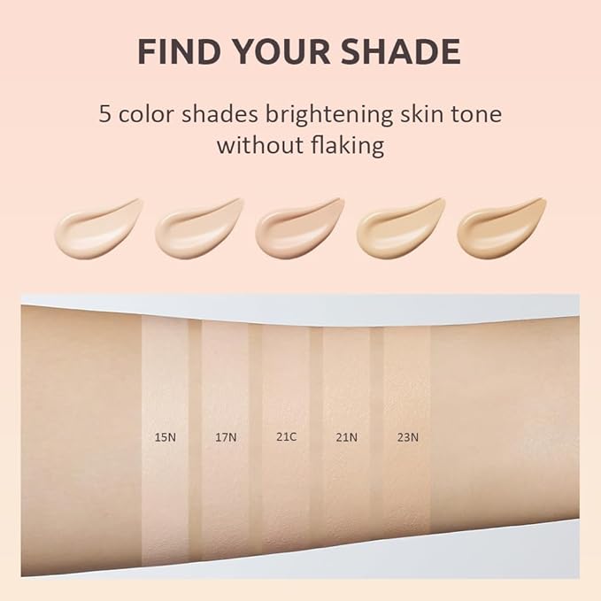 MOONSHOT KOREA Conscious Fit Cushion Foundation Flawless Coverage,Glass skin,Long-Lasting, Lightweight, Buildable Coverage,k-beauty (21N Cosmic Vanilla, [refill] Conscious Fit Cushion)-VeraVaultWomen