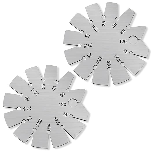2 Pcs Stainless Steel Bevel Angle Gauge, Ax Angle Gauge, Measure 15-120 Degree for Measuring Knife Angle