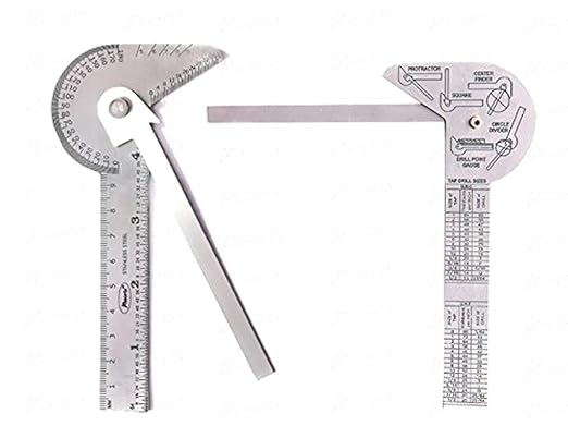 Assorts Multi Purpose Protractor Square Rule Centre Finder Divider Drill Point Gauge