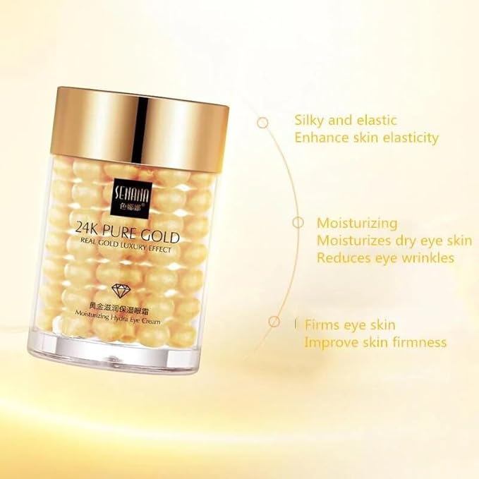 24K Gold Eye Cream For Deep Hydrating, Anti-Aging Gold Eye Cream For Dark Circles And Puffiness,Moisturizing Lightenex Gold Cream Lifting Eye SENANA (1 PACK)-VeraVaultWomen