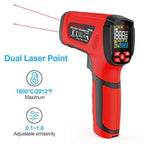 -40℉~2912℉ MESTEK Infrared Thermometer Temperature Gun,50:1 Dual Laser High Temp Thermometer with Thermocouple Probe, Non-Contact Industrial Pyrometer for Engine, Kiln, Forging, Industrial Use