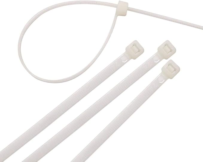 4 Inch White Zip Ties (1000 Pieces), 18lb Strength, Nylon Cable Wire Ties