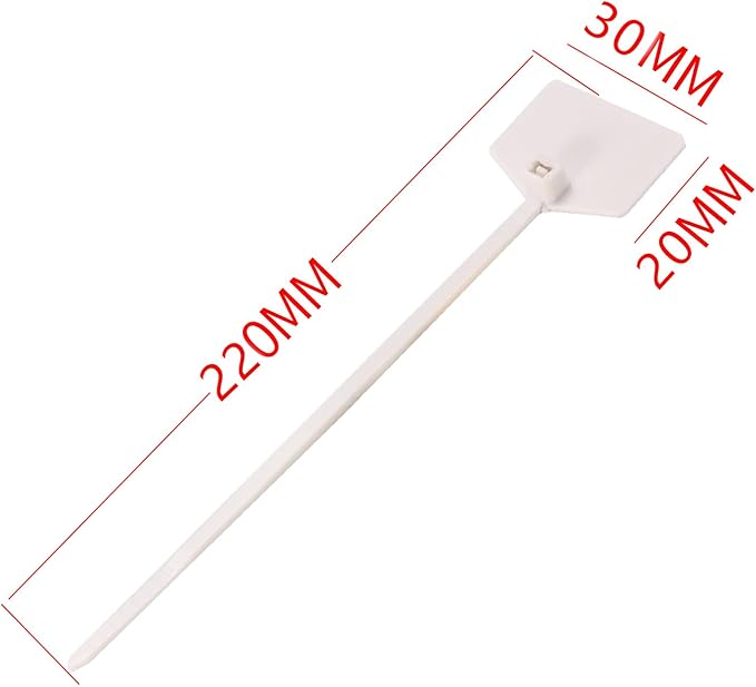 8 in Marker Nylon Cable Ties, Plastic Water Proof Tags, Self-Locking Written-on Cable Marker, Security Seals Label for Cabling, Wire Marking Label, Shipping Hanging Tags - Blue/ 100pcs