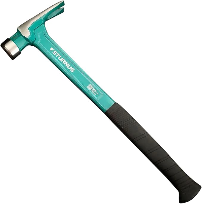 Sturnus Turquoise 13oz Velocity Rip Claw Hammer – 13oz, Lightweight Aluminum & Ergonomic, Pro-Grade with Anti-Vibration Grip (Smooth Head, Long Handle)