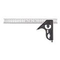 Starrett Steel Combination Square with Square Head - 300mm Blade Length, Cast Iron Heads, Reversible Lock Bolt, Scriber, Spirit Level, 35 Graduation Type - 11MH-300