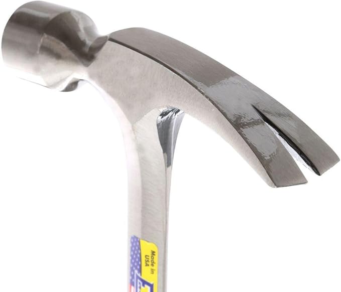 ESTWING Framing Hammer - 30 oz Long Handle Straight Rip Claw with Smooth Face & Shock Reduction Grip - E3-30S,Silver
