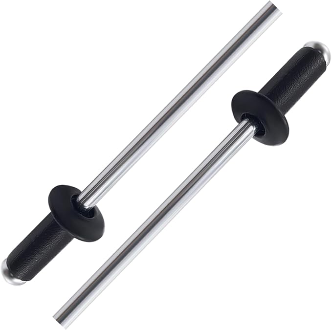 190pcs Black 1/8" x 1/2" Aluminum Blind Rivets, 3.2 x 12.7mm Pop Rivets,Aluminum Grip and Steel Mandrel