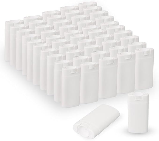 100PCS 15ML White Empty Oval Deodorant Lip Lipstick Balm Tubes Containers for DIY Homemade Crayon Chapstick Holder-VeraVaultWomen
