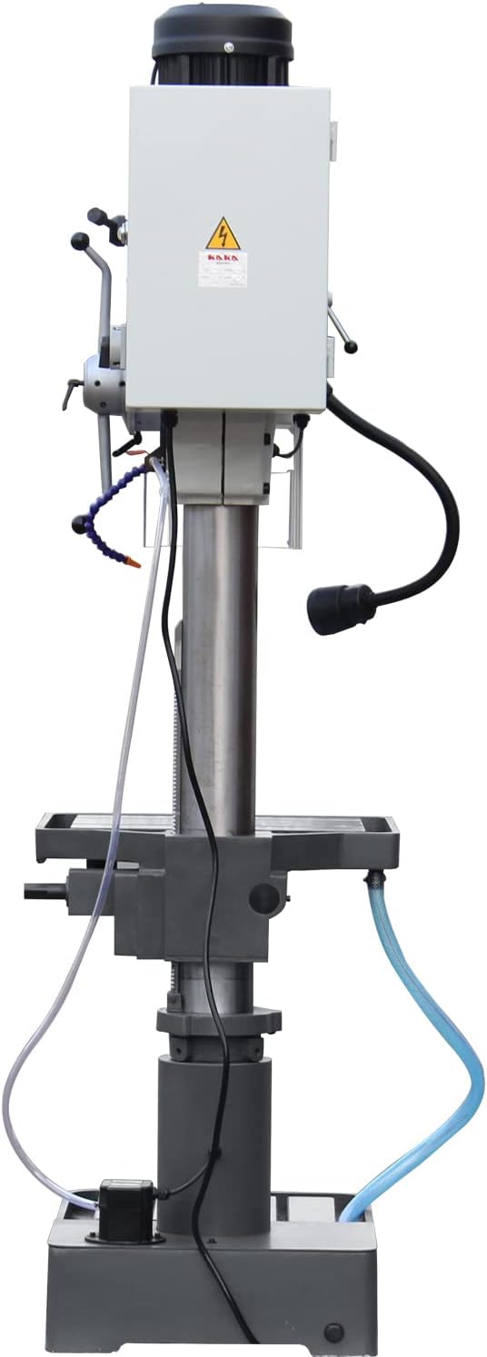 KAKA INDUSTRIAL Geared Head Drill Press, 2.2kW 220V 1-Phase,DP-40 Powerfeed and Auto Downfeed, 1.57 inch(40mm) Max Drilling, MT4 Taper, Digital RPM/DRO, Cast Iron Benchtop