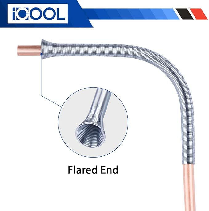 ICOOL 5pcs Spring Tubing Benders Set 1/4, 5/16, 3/8, 1/2, and 5/8 Inch for Soft Copper, Brass, Aluminum and Thin Wall Steel Tubing